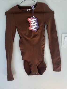YITTY NWT Nearly Naked Shaping Longsleeve Bodysuit Brown and Rich XS/S
